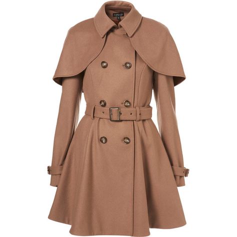 Camel Belted Capelet Trench Coat found on Polyvore Capelet Coat, Attractive Dresses, School Uniform Fashion, Kids Winter Fashion, Burberry Coat, Cute Coats, Types Of Coats, Pakistan Fashion, Easy Winter Outfit