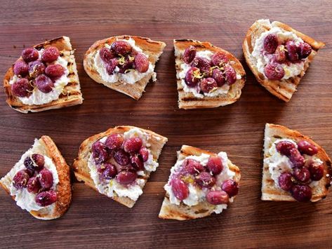 Get Roasted Grape and Ricotta Toasts Recipe from Food Network Food Network Recipes Pioneer Woman, Roasted Grapes, Ree Drummond Recipes, Ricotta Toast, Lemon Ricotta Pancakes, Grape Recipes, Ree Drummond, The Pioneer Woman, Food For A Crowd