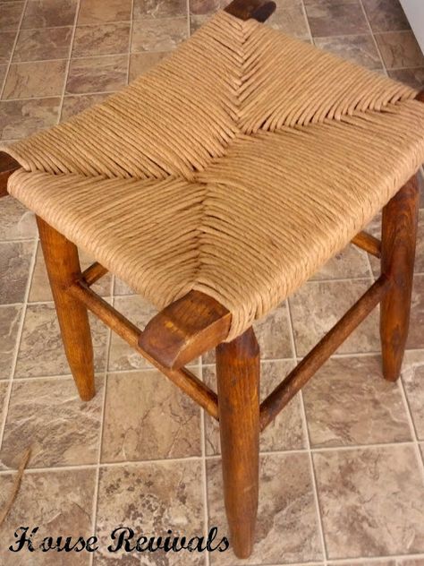 House Revivals: How to Weave a Rush Seat How To Weave Chair Bottoms, Chair Seat Weaving Diy, Rope Weaving Chair, Fiber Rush Seat Weaving, Rush Chair, Rush Seat Chair, Wood Shops, Stick Furniture, Learning A New Skill