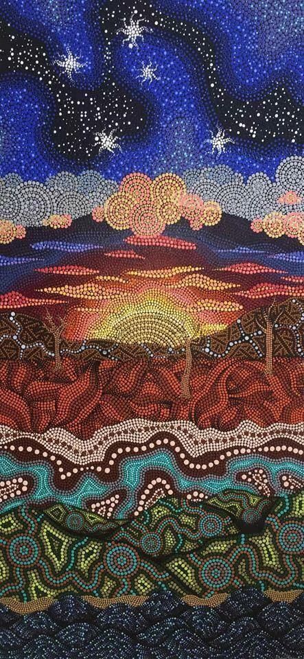 Aboriginal Art Dot Painting, Aboriginal Dot Painting, Indigenous Australian Art, Aboriginal Dot Art, Southern Cross, Aboriginal Artwork, Turkish Art, Common Ground, Dot Art Painting