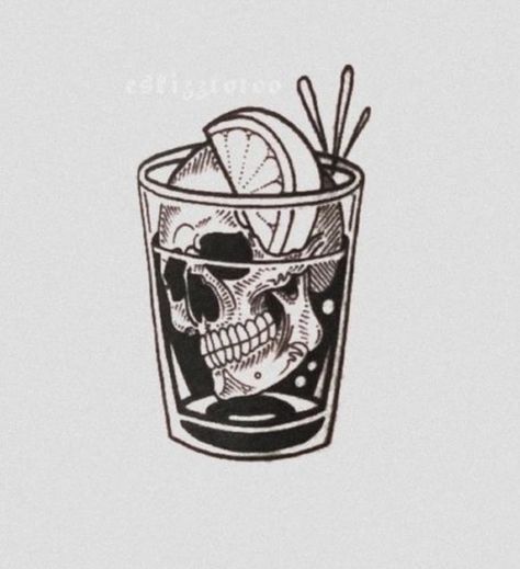 Modelo Beer Tattoo, Skull Drink Tattoo, Bartending Tattoos Ideas, Traditional Geometric Tattoo, Bartending Tattoos, Alcoholic Tattoo, Alcohol Tattoo Ideas, Drinking Tattoos, Bartender Tattoo Ideas