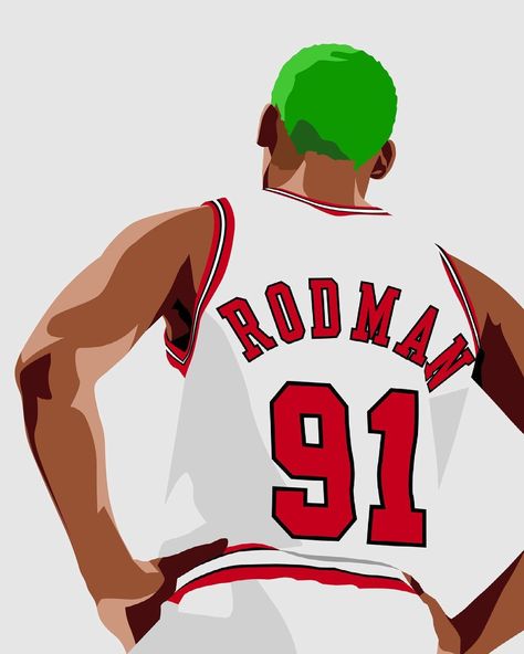 Double Dribble on Instagram: “A caricature, pop art or super stripped back, Dennis Rodman is just so much fun to draw. #dennisrodman #rodman #theworm #rodzilla…” Nba Drawings Easy, Dennis Rodman Drawing, Rodman Dennis, Sports Sketch, Michael Jordan Images, Denis Rodman, Blood Sport, Basketball Designs, Basketball Drawings