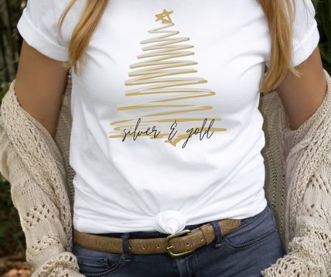 Excited to share this item from my #etsy shop: Minimalist Holiday Tee with Silver and Gold Christmas Tree Tshirt Silver And Gold Christmas Tree, Minimal Christmas Tree, Silver And Gold Christmas, Tree Tshirt, Minimal Christmas, Christmas Tree Shirt, Gold Christmas Tree, Xmas Shirts, Tree Shirt