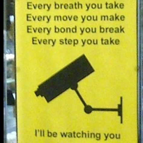 Security Camera. I've seen a sign like this before! Gadgets Electronics, Every Step You Take, Funny Signs, Bones Funny, Tech Gadgets, Big Brother, Puns, Funny Pictures, Graffiti