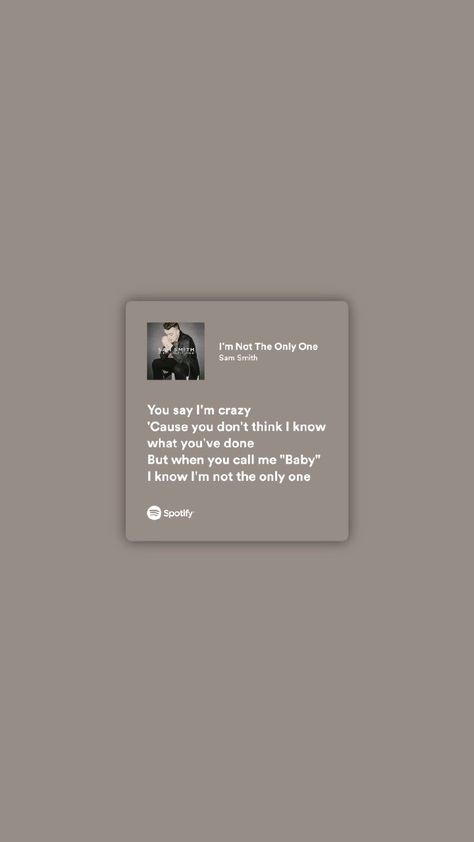 Im Not The Only One Sam Smith, Sam Smith Aesthetic, Sam Smith Songs, Sam Smith Lyrics, Musical Lyrics, Spotify Quotes, Musical Artist, Not The Only One, Hidden Love