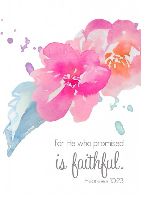 Hebrews 10:23 (NKJV) ~~ Let us hold fast the confession of our hope without wavering, for He who promised is faithful. ~~ He Who Promised is Faithful | Hebrews 10:23 {Plus FREE download!} He Who Promised Is Faithful, Hebrews 10 23, Verses Wallpaper, Scripture Pictures, Bible Crafts, Favorite Bible Verses, Bible Verse Wallpaper, Inspirational Bible Verses, Scripture Art