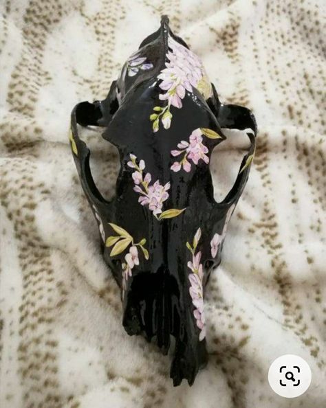 Painted Animal Skulls, Animal Skull Decor, Deer Skull Art, Painted Cow Skulls, Cow Skull Decor, Cow Skull Art, Oddities Decor, Coyote Skull, Taxidermy Decor