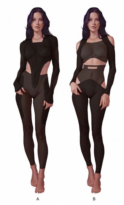 Scifi Outfit, Character Poses, Drawing Clothes, Action Poses, Female Character Design, Female Poses, Fantasy Clothing, Character Outfits, Fashion Sketches