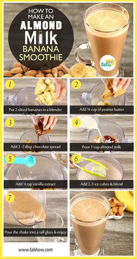 Almond Peanut Butter, Almond Milk Smoothie, Milk Banana, Make Almond Milk, Peanut Butter Banana Smoothie, Smoothies With Almond Milk, Milk Smoothie, South Beach Diet, Healthy Food Inspiration