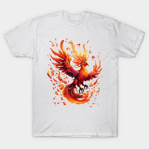 Witness the awe-inspiring beauty of the legendary phoenix with this stunning illustration. The vibrant colors and intricate details bring this mythical creature to life, symbolizing rebirth and renewal. Perfect for those who appreciate the majestic symbolism and timeless allure of the phoenix. -- Choose from our vast selection of Crewneck and V-Neck T-Shirts to match with your favorite design to make the perfect custom graphic T-Shirt. Pick your favorite: Classic, Relaxed Fit, V-Neck, Tri-Blend, Mythical Creature, Awe Inspiring, Beauty Inspiration, Mythical Creatures, Intricate Details, Phoenix, V Neck T Shirt, Graphic T Shirt, Graphic Tshirt