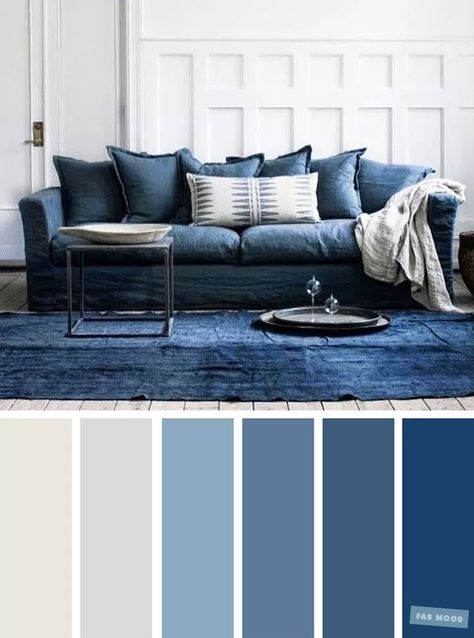 The Best Living Room Color Schemes - Blue & Light Grey Color Palette - Fabmood | Wedding Colors, Wedding Themes, Wedding color palettes Blue Living Room Color, Good Living Room Colors, Color Palette Living Room, Blue Living Room Decor, Light Grey Color, Living Room Color Schemes, Grey Color Palette, Grey Color Scheme, Bilik Tidur