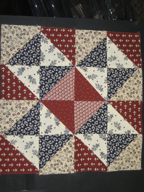 Civil War Sampler Block from Primitive Gatherings - design by Barbara Brackman Barbara Brackman Quilts, Triangles Quilt, Reproduction Quilts, Colchas Quilting, Spring Quilts, Half Square Triangle Quilts, Patriotic Quilts, Sampler Quilts, Primitive Gatherings