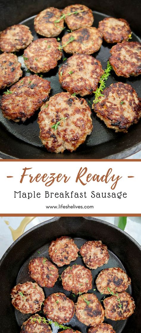 Homemade Maple Breakfast Sausage | Freezer Ready Sausage | Maple Sausage Maple Breakfast Sausage, Maple Breakfast, Sausage Making Recipes, Breakfast Burritos Frozen, Homemade Breakfast Sausage, Homemade Sausage Recipes, Breakfast Sausage Recipes, Breakfast And Brunch, Freezer Breakfast