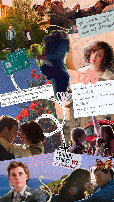 Love Rosie, Lily Collins, Sam Chaflin, Rosie Dunne, romcom Love Rosie Wallpapers, Romcom Wallpaper, Love Rosie Movie Quotes, Love Rosie Aesthetic, Scrap Wallpaper, Rosie Dunne, Tv Collage, Romcom Core, Love Rosie Movie