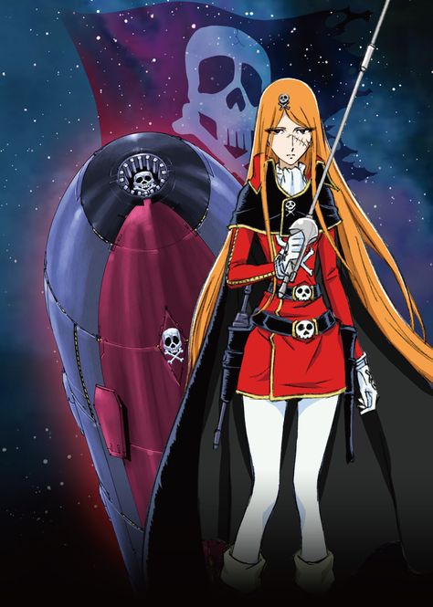 The Zero Century : Emeraldas (Production GoodBook / Gainax) Queen Emeraldas, Harlock Space Pirate, Galaxy Express, Captain Harlock, Morning Cartoon, Space Pirate, Science Fiction Art, Old Anime, Space Opera