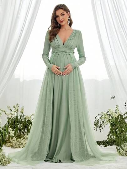 Holiday Photos Outfits, Pregnant Party Dress, Latest Maternity Dresses, Mock Neck Bodycon Dress, Ruched Waist Dress, Maternity Dresses For Baby Shower, Formal Maternity Dress, Shein Maternity, Wedding Dresses For Kids