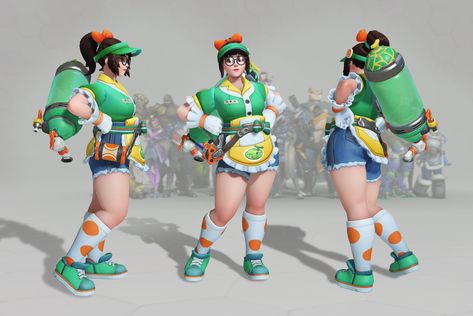 ArtStation - Overwatch 3 Years Anniversary - Honey Dew Mei, Airborn Studios Mei Cosplay Overwatch, Mei Ow, Mei Skins, Afu Chan, Mei Cosplay, Mei Overwatch, Overwatch Mei, Happy 3rd Anniversary, Astronaut Illustration