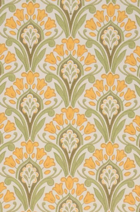 Papier Peint Art Nouveau, Art Nouveau Wallpaper, Hallway Art, Antique Wallpaper, Classic Wallpaper, Painter And Decorator, Bleu Pastel, Wallpaper Pattern, Yellow Wallpaper