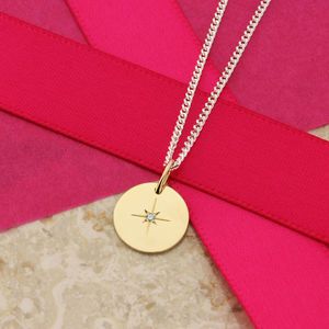 North Star 9ct Gold Disc With Diamond - necklaces & pendants Gold Disc Necklace, The North Star, Diamond Necklaces, Gold Disc, Bright Star, Disc Pendant, Disc Necklace, Diamond Pendant Necklace, North Star