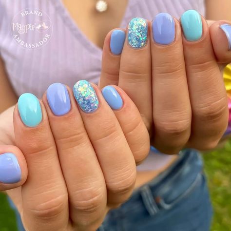 End Of Summer Dip Nails, Cute Colour Combos, Cute Color Combinations, Usa Nails, Gel Colors, Colour Combos, Cute Gel Nails, Shellac Nails, Get Nails