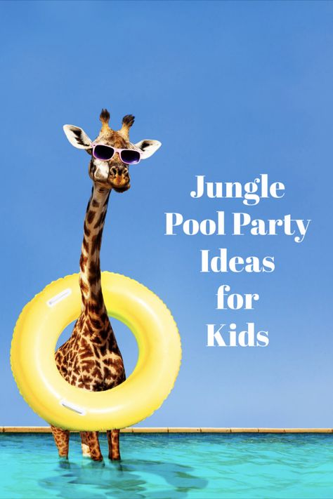 Take a Lion's Leap into the deep with a jungle pool party theme. A jungle party theme is a great idea for your next pool party. #junglepoolpartyideasforkids Jungle Pool Party, Safari Pool Party, Animal Pool Party, Fun Pool Party Games, Pool Birthday Party Ideas, Pool Party Ideas For Kids, Jungle Pool, Kids Pool Party, Pool Party Ideas