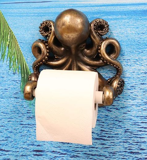 Pirate Bathroom, Octopus Bathroom, Sea Bathroom, Ocean Bathroom, Wall Mount Toilet, Mermaid Bathroom, Nautical Bathrooms, Basement Bathroom, Bathroom Pictures