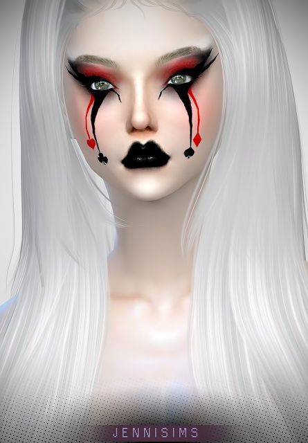 Jenni Sims: Halloween Eyeshadow • Sims 4 Downloads Sims Halloween, Halloween Eyeshadow, Makeup Zombie, Harley Quinn Makeup, Cute Halloween Makeup, Cute Eyeshadow Looks, Halloween Eye Makeup, Sims 4 Cc Makeup, Halloween Makeup Scary