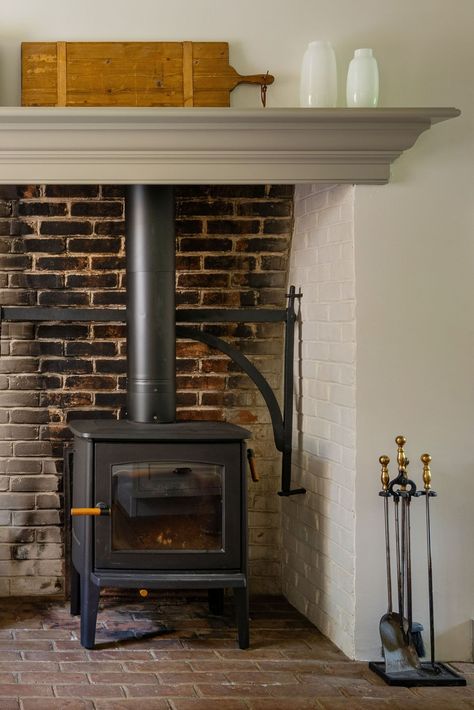 Chester County Kitchen Addition - Traditional - Kitchen - Philadelphia - by Pine Street Carpenters & The Kitchen Studio | Houzz Brick Fireplace In Kitchen, Fireplace In Kitchen, County Kitchen, Kitchen Studio, Kitchen Addition, Studio Kitchen, Kitchen Fireplace, Brick Fireplace, Traditional Kitchen