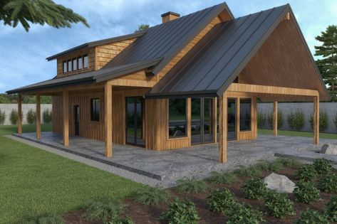 This country house plan sports cool details and smart features throughout. Questions? Call 1-877-222-1762 today. #architect #architecture #buildingdesign #homedesign #residence #homesweethome #dreamhome #newhome #newhouse #foreverhome #interiors #archdaily #modern #farmhouse #house #lifestyle #design #buildersareessential Modern Cottage House Plans, Basement House Plans, Barn Style House Plans, A Frame House Plans, Cabin House Plans, Farmhouse Style House Plans, Barn Style House, Modern Cottage, A Frame House