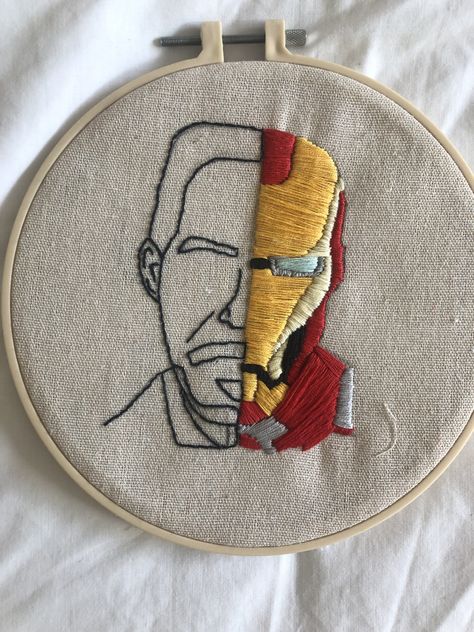 Marvels Ironman hand stitched embroidery Marvel Embroidery, Marvel Embroidery Patterns, Ironman Embroidery, Iron Man Embroidery, Diy Embroidery Patterns, Hand Embroidery Projects, Embroidery On Clothes, Embroidery Patterns Free, Hand Embroidery Art