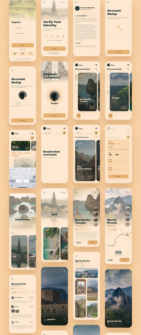 Navel - Nature Travel Expedia App UI Kit — UI Kits on UI8 App Interface Design Templates, App Moodboard Inspiration, Airline App Design, Travel Booking App, App Inspiration Design, Travel Mobile App Design, App Brochure Design, Travel Apps Design, Travel Ui Design