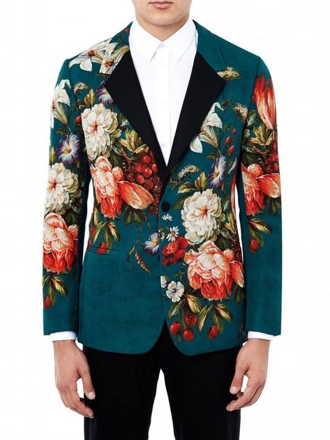 THE FLORAL SUIT — MEN'S VOWS Floral Suit Men, Floral Menswear, Mens Floral Blazer, Men's Suiting, Surreal Fashion, Menswear Suit, Floral Suit, Character Styles, Modern Men