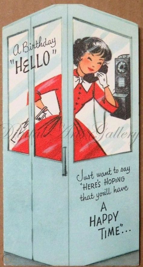 Thanks for the kind words! ★★★★★ "Very cute vintage graphic: just right for sending holiday text to someone older." welkharwily https://etsy.me/3Btc1at #etsy #cardmakingstationery #retrobirthday #vintagebirthday #girlonphone #ladyonphone #happybirthday #birthdaygreet Happy Birthday Vintage, Vintage Birthday Cards, Telephone Booth, Retro Birthday, Funny Happy Birthday, Birthday Wishes Cards, Birthday Meme, Vintage Birthday, Vintage Greeting Cards