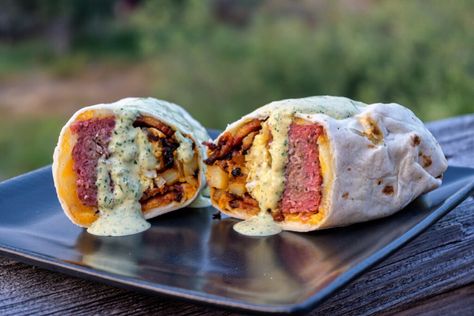 Smoked and Loaded Bacon Breakfast Burritos - The Taste of Montana Bacon Breakfast Burritos, Sausage Breakfast Burritos, Pork Breakfast, Breakfast Tortilla, Smoked Jalapeno, Tony The Tiger, Bland Food, Breakfast Wraps, Breakfast Salad