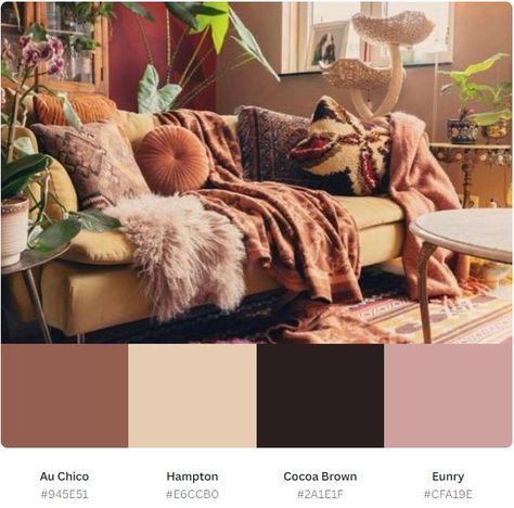 Interior design. Earth toned palette Urban Jungle Living Room, Earth Tones Living Room, Earth Tone Living Room, Hygge Bedroom, Earth Tone Palette, Earth Tone Color Palette, Toned Girls, Earthy Home Decor, Cozy Den