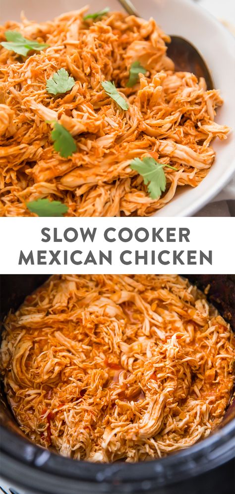 Easy Shredded Chicken Crockpot Recipes, Quick And Easy Dinner Recipes For Family Cheap, Shredded Mexican Chicken, Crockpot Mexican Chicken, Creative Dinner, Slow Cooker Mexican Chicken, Shredded Chicken Crockpot, Slow Cooker Mexican, Mexican Shredded Chicken