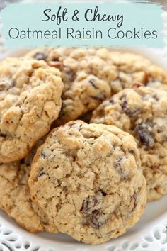 Soft Oatmeal Raisin Cookies, Homemade Oatmeal Raisin Cookies, Resep Oatmeal, Chewy Oatmeal Raisin Cookies, Healthy Desayunos, Oatmeal Raisin Cookie, Cookies Oatmeal, Raisin Cookie, Cookie Recipes Oatmeal Raisin