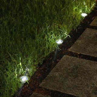 Solar Power For Homes Solar Lights Front Yard, Lawn Lighting Ideas, Ground Lights Outdoor, Patio At Night, Ground Lighting, Ground Lamp, Path Way, Lawn Ideas, Path Lighting