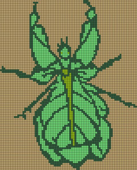 Alpha pattern #164063 Cross Stitch Bugs Pattern, Bug Cross Stitch, Leaf Alpha Pattern, Bug Alpha Pattern, Insect Species, Free Chart, Tapestry Crochet Patterns, Crochet Tapestry, Bugs And Insects