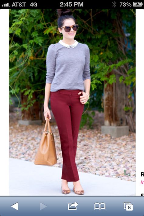 Loft fall outfits Loft Outfits, Maroon Pants, Lilac Top, Burgundy Pants, Cute Work Outfits, Womens Fashion Casual Spring, Fashion Over 40, Womens Fashion For Work, Fashion Over 50