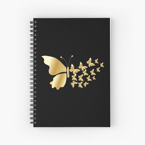 Get my art printed on awesome products. Support me at Redbubble #RBandME: https://www.redbubble.com/i/notebook/Golden-Butterfly-by-Ashlison/102913553.WX3NH?asc=u Notebook Cover Designs, Butterfly Notebook, Elegant Notebook, Butterfly Journal, Winter Arc, Golden Butterfly, Notebook Cover Design, Notebook Gift, Notebook Gifts