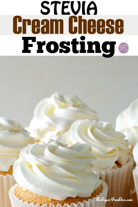 Stevia Cream Cheese Frosting #stevia #keto #sugarfree #frosting #diabetic #creamcheese #recipe Sugar Free Frosting, Stevia Recipes, Dessert Restaurant, Sugar Free Baking, High Protein Desserts, Sugar Free Recipes Desserts, Postre Keto, Low Carb Dessert, Diet Vegetarian