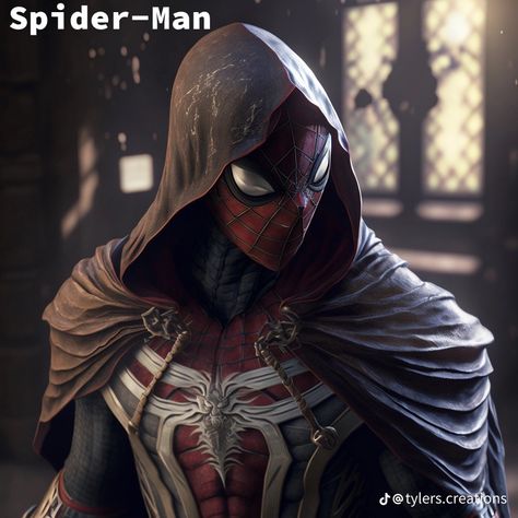 Medieval Spiderman, Spiderman Suit Concept Art, Spider Squad, Spider Nest, Vfx Tutorial, Spiderman Suits, Pathfinder Character, Black Spiderman, Superhero Cosplay