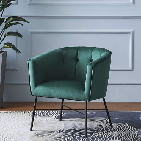 Our Aurelie armchair features combination of rich colour plush velvet upholstery and sleek metal legs. Armchair Bedroom, Emerald Green Velvet, Green Dining Chairs, Tree Furniture, Living Room Recliner, Green Furniture, Nursery Chair, Living Room Green, Armchair Furniture