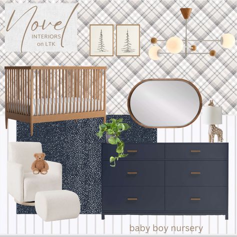 Parke Navy Blue Wood 6-Drawer Kids … curated on LTK Brown And Navy Nursery, Navy Dresser, Navy Blue Furniture, Brown Crib, Giraffe Lamp, Navy Blue Nursery, Navy Accents, Plaid Wallpaper, Kid Rooms