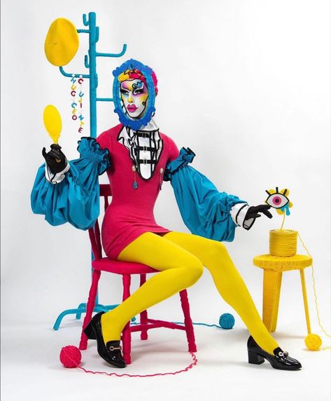 Clowncore Outfit, Camp Fashion, Drag King, Conceptual Fashion, Queer Fashion, A Clown, Kids Couture, Weird Fashion, Club Kids