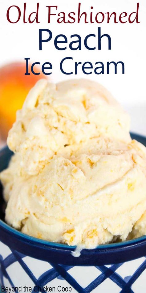 Homemade Ice Cream Recipes Machine, Peach Ice Cream Recipe, Homemade Peach Ice Cream, Best Homemade Ice Cream, Ice Cream Recipes Machine, Peach Ice Cream, Ice Cream Maker Recipes, Easy Ice Cream, Homemade Ice Cream Recipes