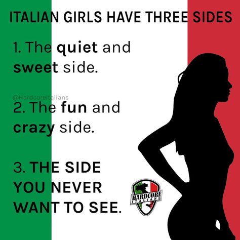 Hardcore Italians ™ on Instagram: “Tag an Italian girl 👇🏼🤣🇮🇹” Italian Girl Quotes, Italian Women Quotes, Funny Italian Quotes, Bragging Quotes, Funny Italian Memes, Italian Girl Problems, Italian Memes, Pride Clothing, Italian Clothing