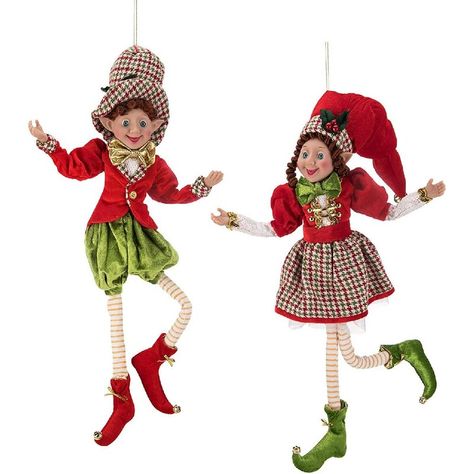 The Holiday Aisle® Abruscato Christmas Elves Figurine | Wayfair Elf Couple, Posable Elf, Holiday Outfits Summer, Christmas Elf Doll, Elf Christmas Tree, Christmas Patchwork, Christmas Elves, Girl Elf, Elf Ornaments