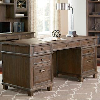 Desks | Nebraska Furniture Mart Affordable Desk, Double Pedestal Desk, Wall Mounted Desk, Industrial Desk, Pedestal Desk, Guest Room Office, 2 Letter, Bookshelf Desk, Wire Management